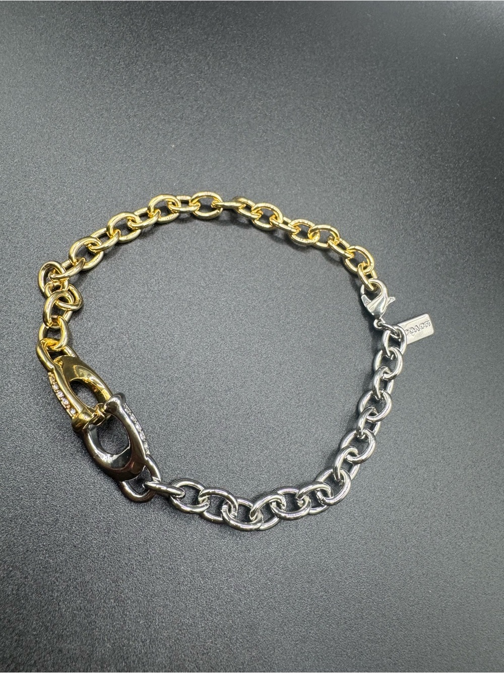 Coach Two-Tone Gold & Silver Chain Bracelet